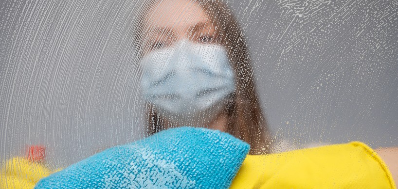 cleaning with mask